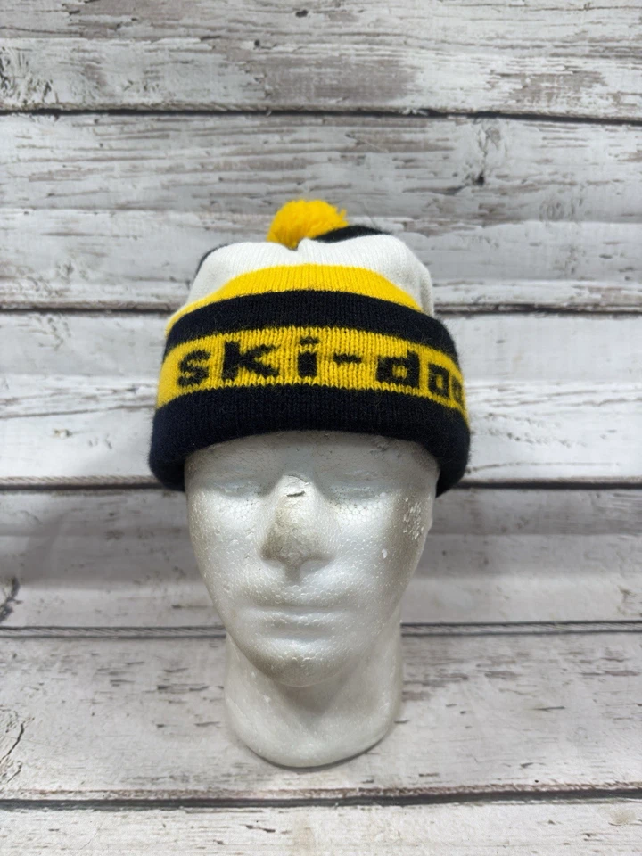 De Colección Ski-Doo Motos de Nieve Negro/Amarillo/Blanco Invierno Tejido Pom Gorro Gorra Foto 2 de 4