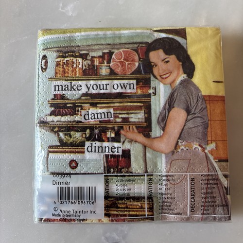 Anne Taintor Beverage Cocktail Snarky Paper Napkins Make Your Own Damn Dinner
