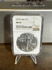 2018 $1 American Silver Eagle NGC MS70 Brown Label