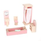 Wooden Miniature Furniture Doll House Set Kids Toy Gift Bathroom