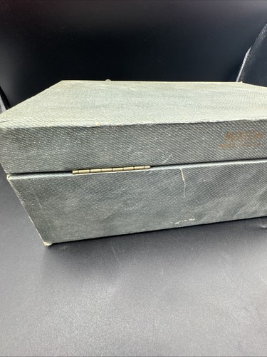 Vintage Buxton Jewelry Box Organizer Off Green Red Velvet Satin Lining 11" - Picture 11 of 15