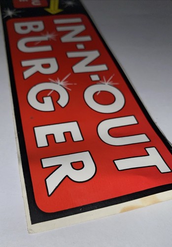 Vintage IN-N-OUT Burger Bumper sticker Pre 1990 - Picture 3 of 12