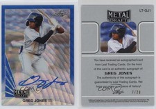 2019 Leaf Metal Draft 1990 Throwback Auto Blue Wave /20 Greg Jones #LT-GJ1 Auto