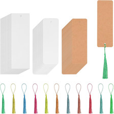 60 Pcs Blank Bookmarks Set, Make Your Own Bookmarks, White & Flax Yellow Paper B