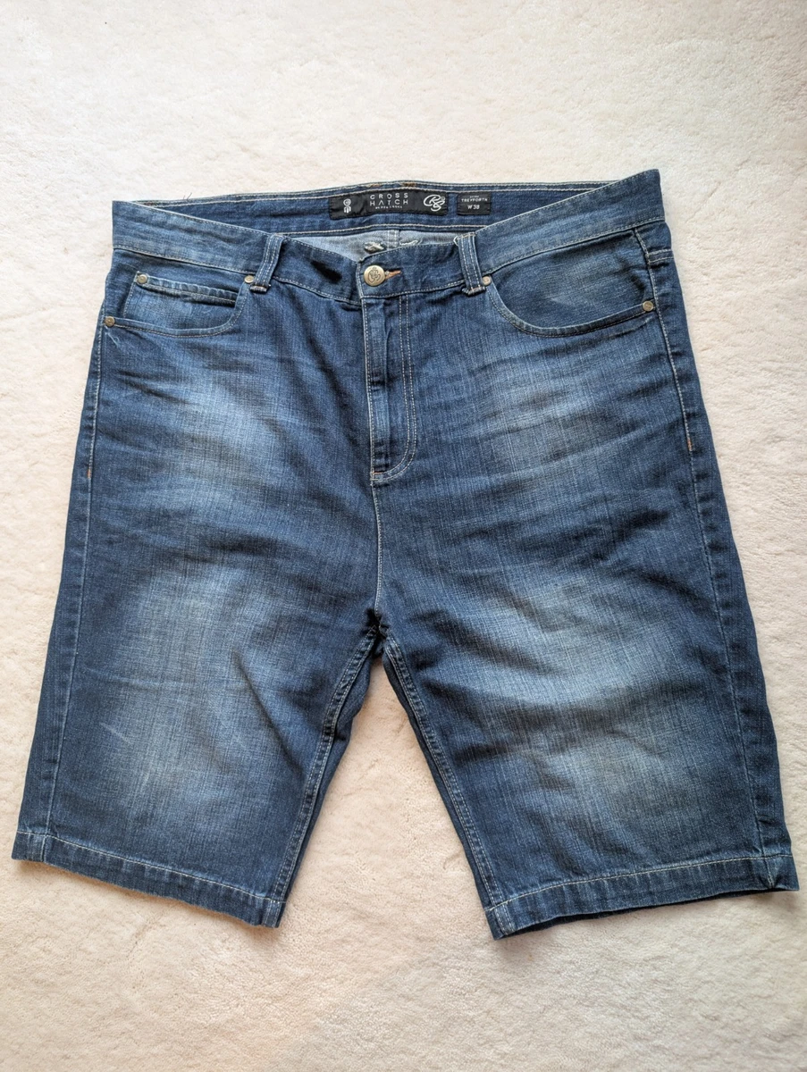 Short Homme CROSSHATCH En Denim Bleu - Taille 30 - Coupe Régulière