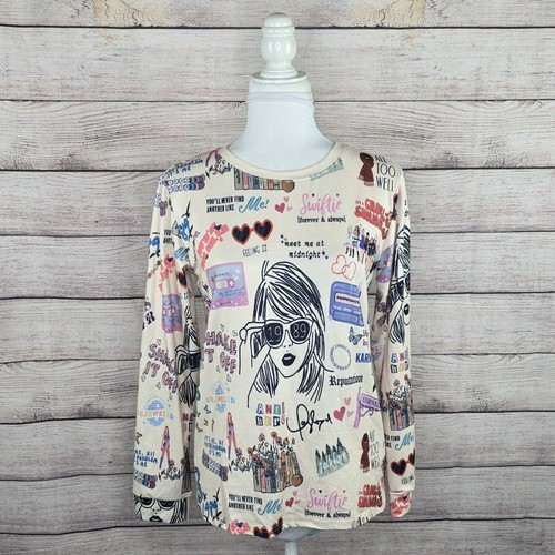 Camisa Swiftie Mediana Inspirada en Taylor Swift Manga Larga Ajustada Estampada Eras - Imagen 1 de 7