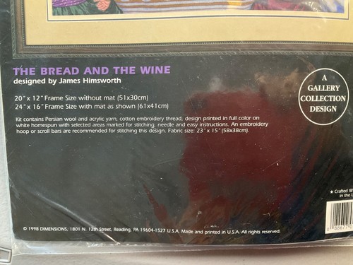 VTG 90's The Bread And The Wine Cross Stitch Kit Crewel Last Supper James Himswo - Picture 5 of 9