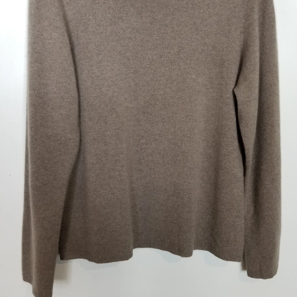 Charter Club Women 2 Ply Cashmere Turtleneck Pullover Sweater Sz M Light Brown - Image 3 of 4