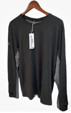 VRST x Smartwool Men's Long Sleeve Crew Neck Training Shirt Size XL Black Gray