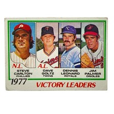1978 TOPPS #205 CARLTON, GOLTZ, LEONARD, PALMER VICTORY LEADERS