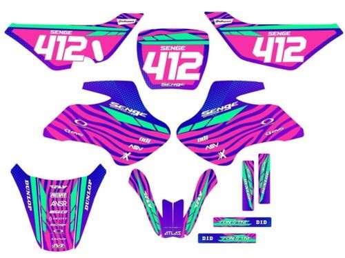 2000-2006 JR 50 TIGRE Pink Senge Grafikset Kompatibel Mit Suzuki - Picture 1 of 10