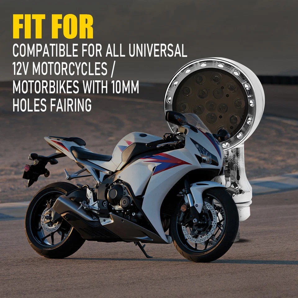 Indicadores de luz de seta LED âmbar e vermelho parada DRL para motocicleta universal - Imagem 2 de 4