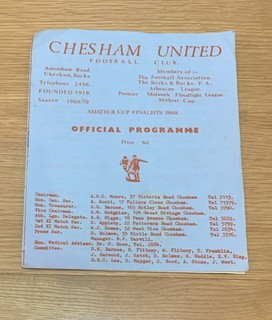 1969 70 Chesham United V Dorking Reserves