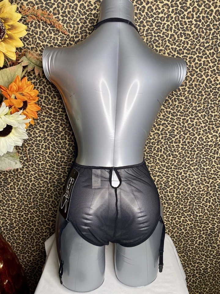 Peluche halter de encaje elástico y malla Shirley of Hollywood | GRANDE | Foto 4 de 4