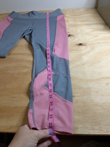 Avia Women's Leggings Sz XL Capri Athletic Pants Pink Gray Yoga Leggings - Picture 6 of 7
