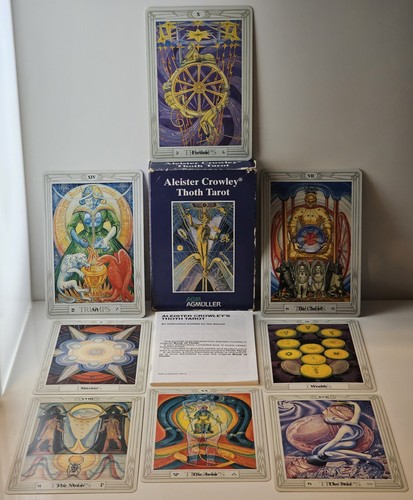 1986 ALEISTER CROWLEY THOTH TAROT 78 Set of Cards & Book AG Muller Swiss - Picture 2 of 16
