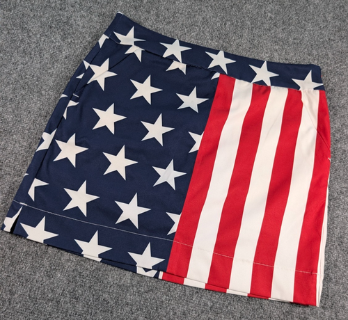 Loudmouth Ladies USA Flag Stars and Stripes Skort Skirt Womens 6 Golf America - Picture 2 of 9