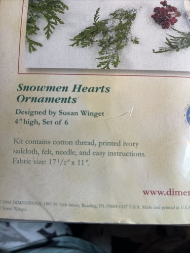 Snowmen Ornaments Kit From Dimensions - Picture 4 of 5