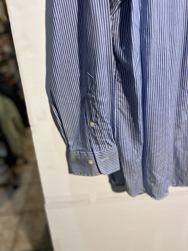 Camisa de Vestir Polo Ralph Lauren 18 34/35 (54"P2P) Azul Blanco Rayas Manga Larga - Imagen 2 de 7
