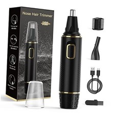 Nose Hair Trimmer for Men, 2025 Painless USB Rechargeable Nose Hair Black