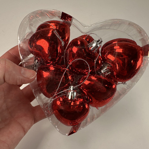 Red Hearts 2" Christmas Valentine Ornaments (12 Piece) - Bild 2 von 3