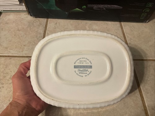 Corning Ware gres bianco francese 1 1/2 qt. casseruola ovale con coperchio - Foto 6 di 7