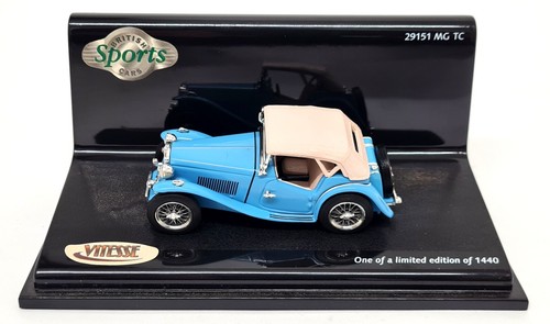 Vitesse 1/43 MG TC Closed Convertible Clipper Blue 29151 Diecast Scale Model Car - Picture 6 of 7