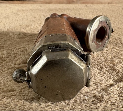 Vintage Ornate Carved Smoking Pipe W/Octagonal Body & Metal Lid & Fittings - Picture 6 of 7