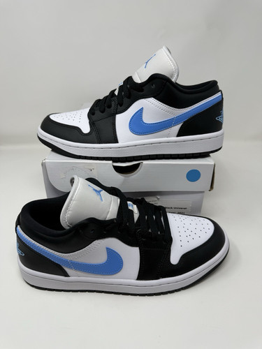 Talla 8.5W Nuevo- Jordan 1 Bajo Mujer "Negro Azul Universitario" - Imagen 1 de 7