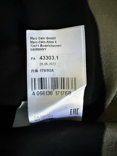 MARC CAIN Sport Striped RETHINK TOGETHER Stretch Knit Side Slit Dress N4 8 M / L - Picture 15 of 17