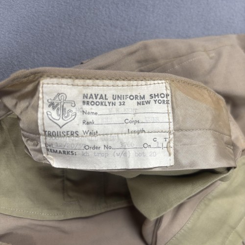 Uniforme Chaqueta Pantalones De Colección Marina de los Estados Unidos Caqui Vestido de Servicio Alférez USNR 40s - Imagen 16 de 23