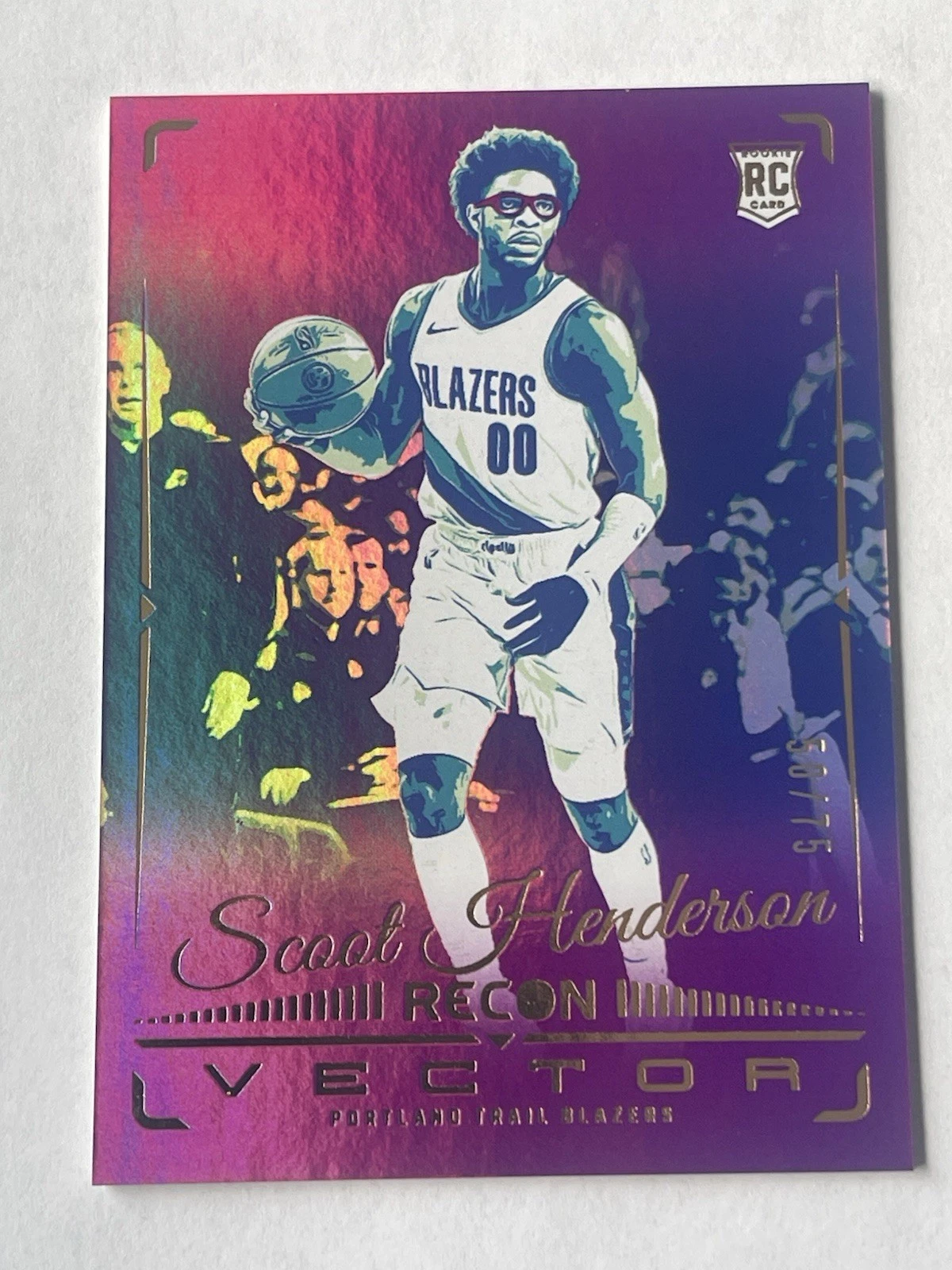 2023-24 Panini Recon Vector Scoot Henderson #18 Purple /75 (RC)