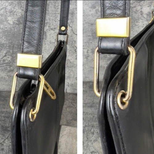 Bolso de Hombro Christian Dior Gamuza Cuero Negro Dorado Herrajes Hecho en Francia - Imagen 10 de 24