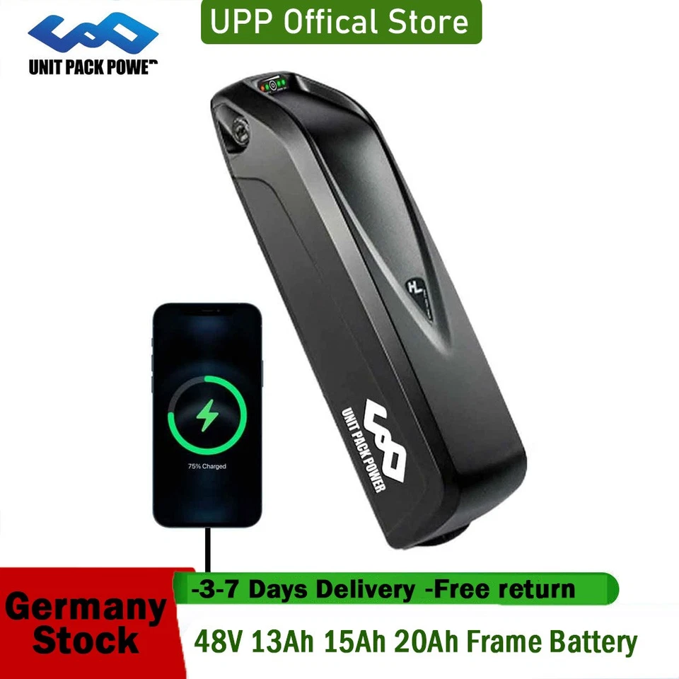 UNIT PACK POWER Batería de bicicleta eléctrica de litio 48V 15Ah 20Ah Batería de bicicleta eléctrica para motor de 0-2000W