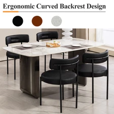 Modern Dining Chairs Set of 2,Mid-Century Round Upholstered Boucle Kitchen Chair