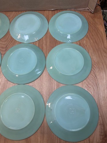 Lot of 9 Jadeite Fire King Jane Ray 9 Inch Dinner Plates 1 Plate Unmarked - Picture 6 of 8