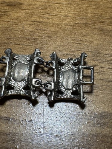Vintage Art Deco Armband silberfarben bunt Strasseinsatz - Bild 8 von 12