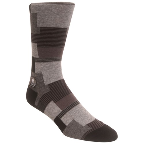 Modern Motif Black/Gray Crew Dress Sock | Stacy Adams Premium Socks (One Size) - Picture 1 of 2
