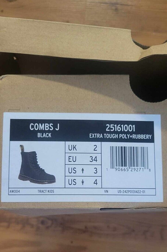 Dr. Martens Combat Boots Combs J Canvas Zip Up Size 3 Kids - Picture 6 of 6