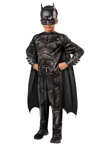 Official Batman Costume Boys Superhero Fancy Dress Outfit Kids DC Comics - Picture 2 of 22