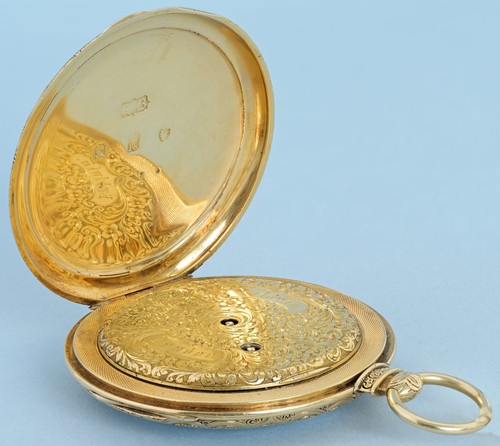 GOLD SWISS LEVER WITH DECORATIVE MOVEMENT - Bild 7 von 7