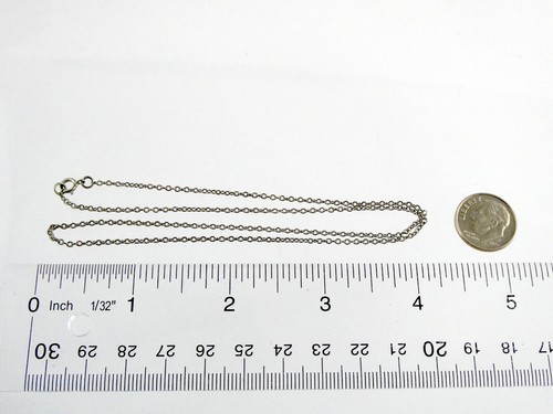 Sterling Silver Cable Chain Necklace 925 17 Inch Length 2g .78mm Thickness - Picture 7 of 9