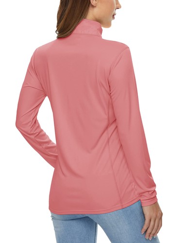 Camisas UV para mujer UPF50+ protección de la piel 1/4 cremallera manga larga aire libre informales Prendas para el torso - Imagen 2 de 199