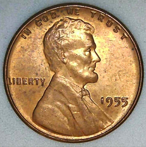 1955-P 1C Lincoln Wheat Cent UNC Red 24ht0214-1