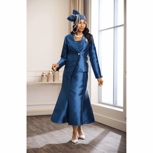 $130 ASHRO Naveen 2 Piece Skirt Suit | Navy | Size 6 - Picture 1 of 8