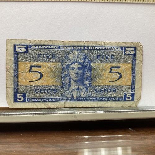 1954 SERIES 521 5 FIVE CENTS MPC MILITARY PAYMENT CERTIFICATE - Picture 6 of 6