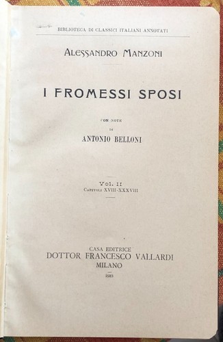  Die Verlobten Vol. II von Alessandro Manzoni, 1923, Verlag Francesc - Bild 2 von 2
