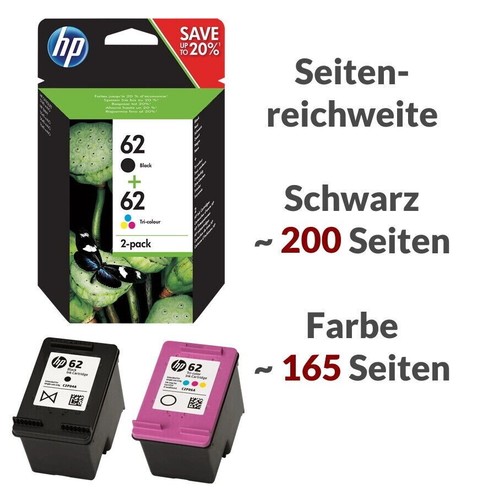 Original HP 62 HP62 Multipack Druckerpatrone Tintenpatrone ENVY OfficeJet - Bild 2 von 7