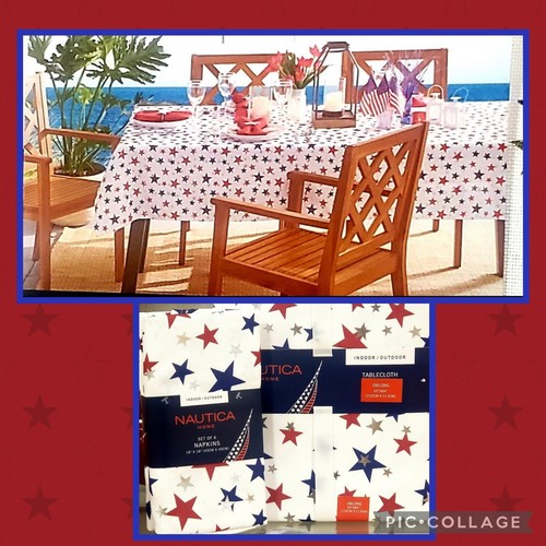 Mantel y servilletas patrióticas Nautica 4th Star 3 TALLAS DISPONIBLES - NUEVO CON ETIQUETAS - Imagen 1 de 10