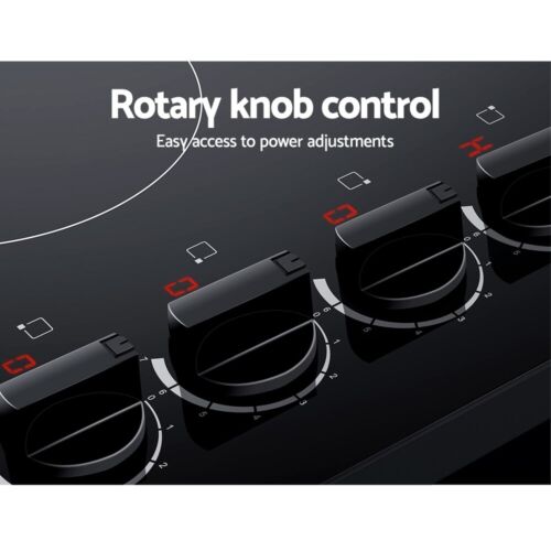 Devanti Ceramic Cooktop 60cm Electric Kitchen Burner Cooker 4 Zone Knobs Control - Picture 6 of 9